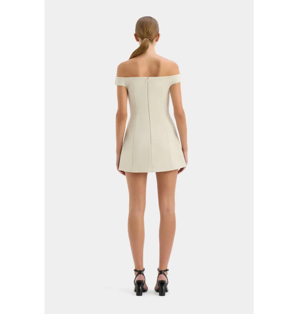 SIR THE LABEL Sandrine Off Shoulder Tailored Mini Dress ECRU Size 0 / AU 6 photo 5