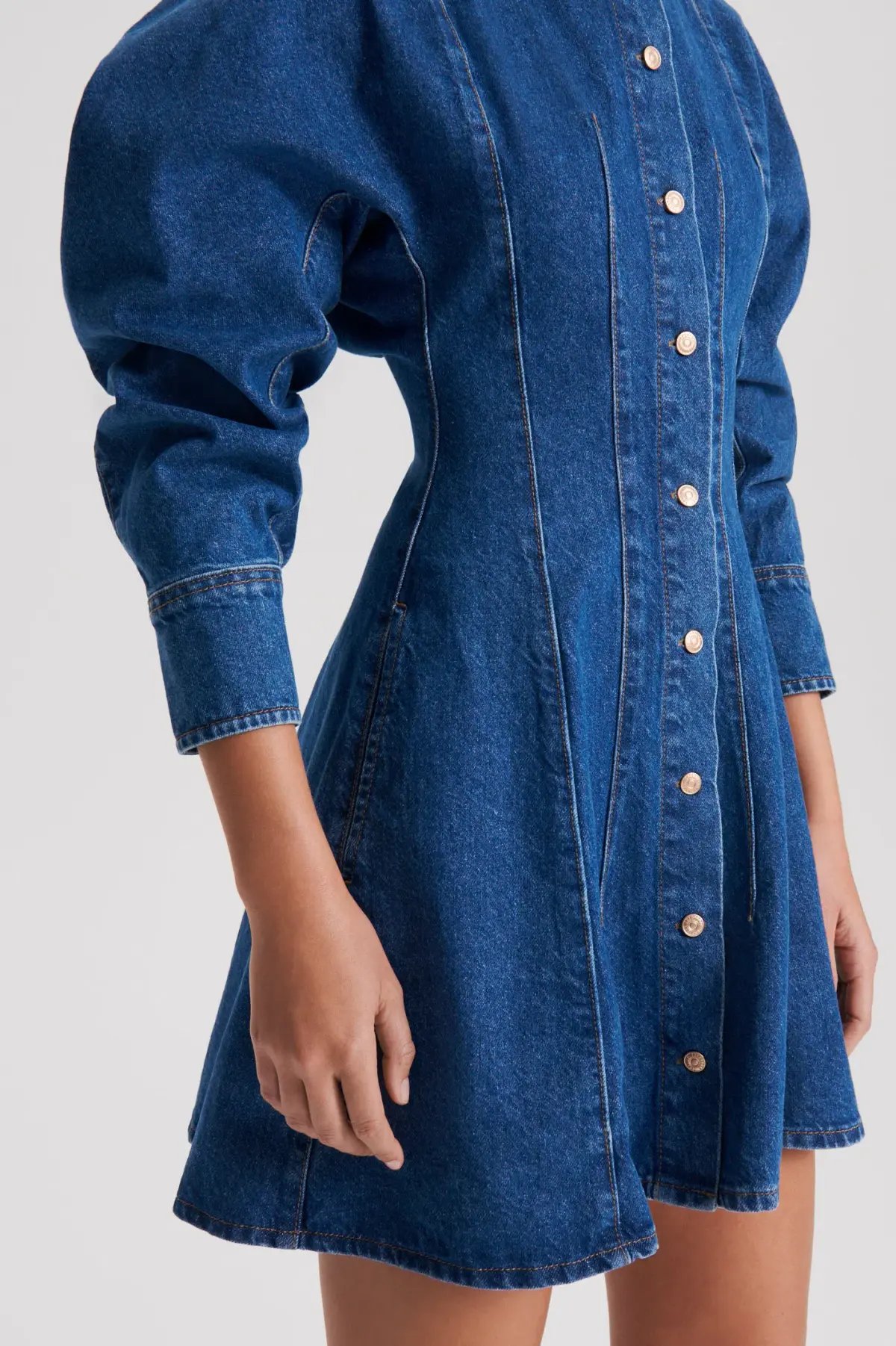 Scanlan Theodore Denim Cocoon Sleeve Mini Dress Blue Size 10 photo 4