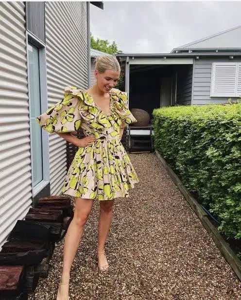 Aje Pelicano Citrus Bloom Ruffle Mini Dress Print Size 4 photo 3