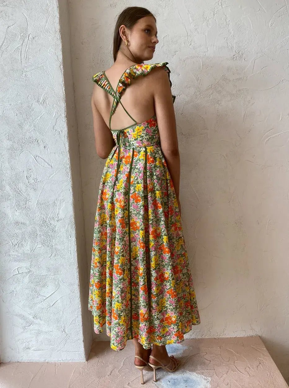 Alemais - Cabana Midi Apron Dress Print - Size 10 photo 3