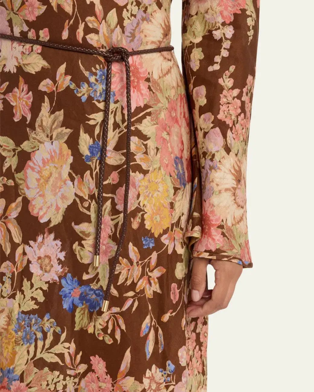 Zimmermann August Bias Maxi Dress Chocolate Floral Size 4 / AU 16 photo 6