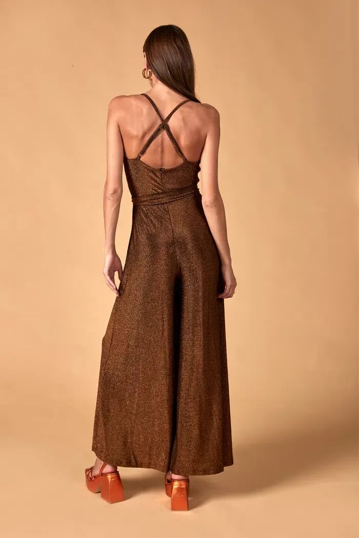 Nine Lives Bazaar Nova Jumpsuit Bronze Size 18 photo 2