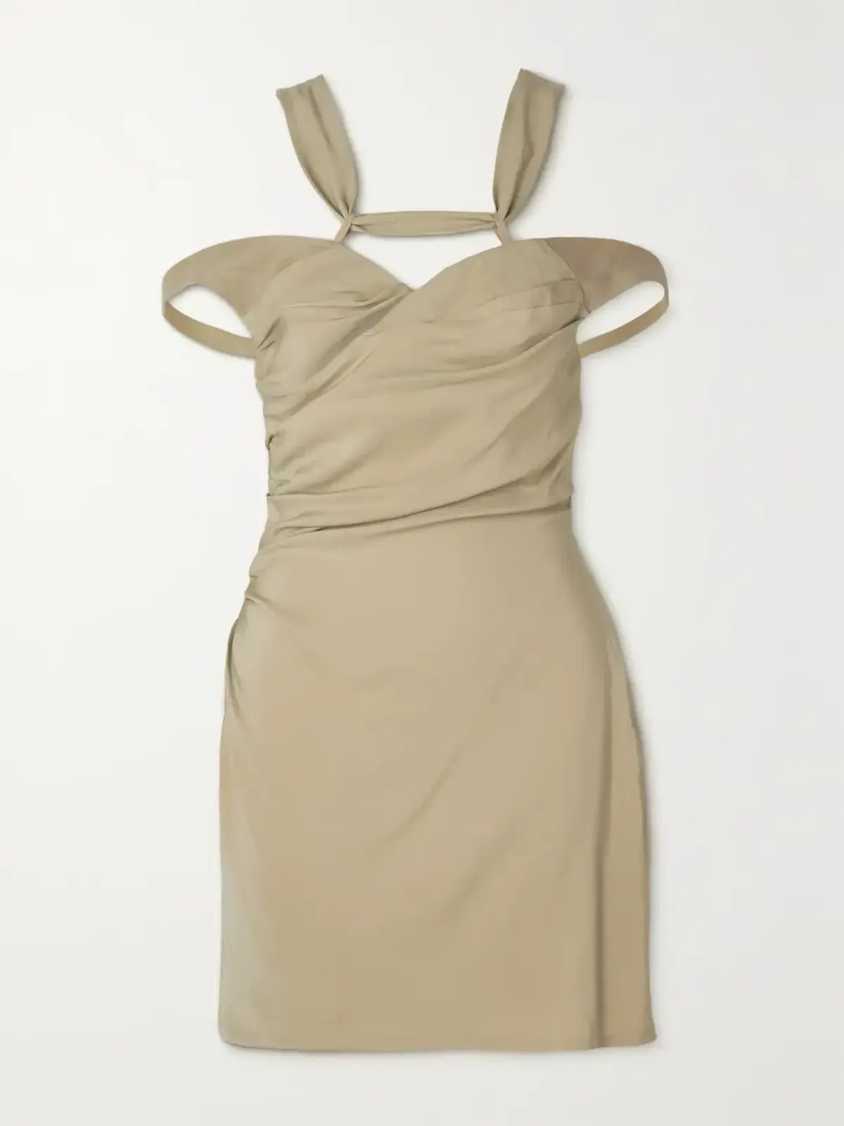 Jacquemus Soffio Crepe Mini Dress Beige Size 34 / AU 6 photo 3