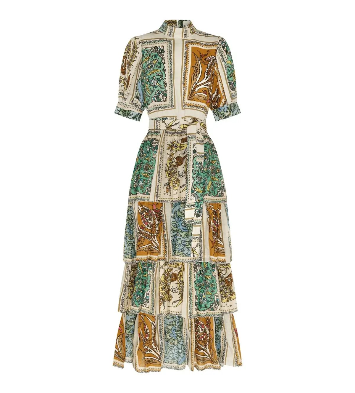 Alemais Delphine Tiered Midi Dress Multi Floral Size AU 10 photo 7