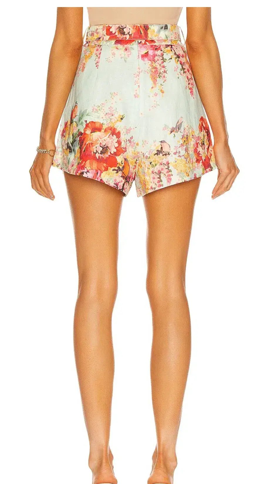 Zimmermann Mae Floral Tuck Shorts Mint Floral Size 1 / AU size 10 photo 3