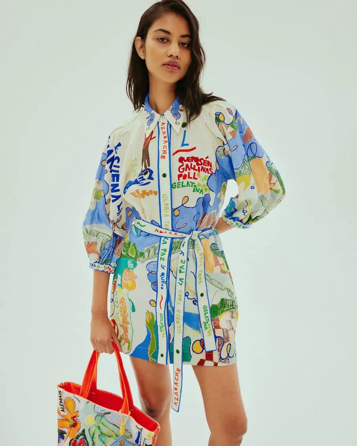 Alemais Nadia Mini Shirtdress Print Size AU 6 photo 2