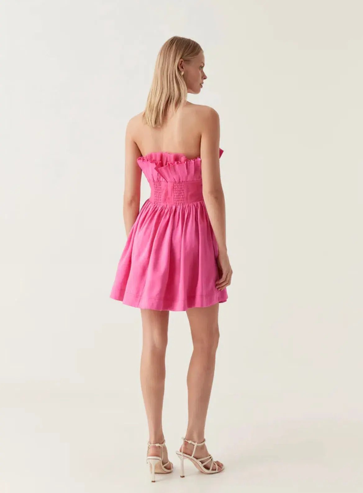 Aje Whisper Layered Mini Dress Brilliant Pink Size 10 photo 3
