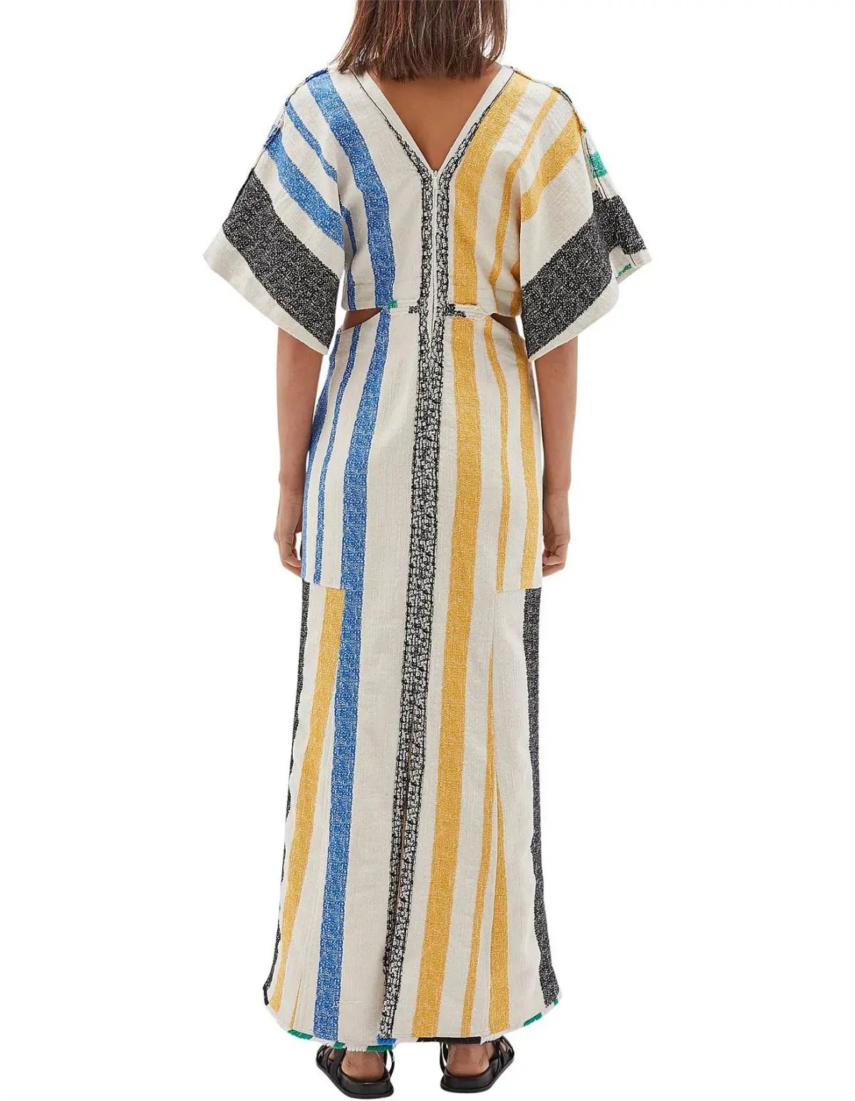 Bassike Textured Cotton Cut Out Dress Multi Size 3 photo 3