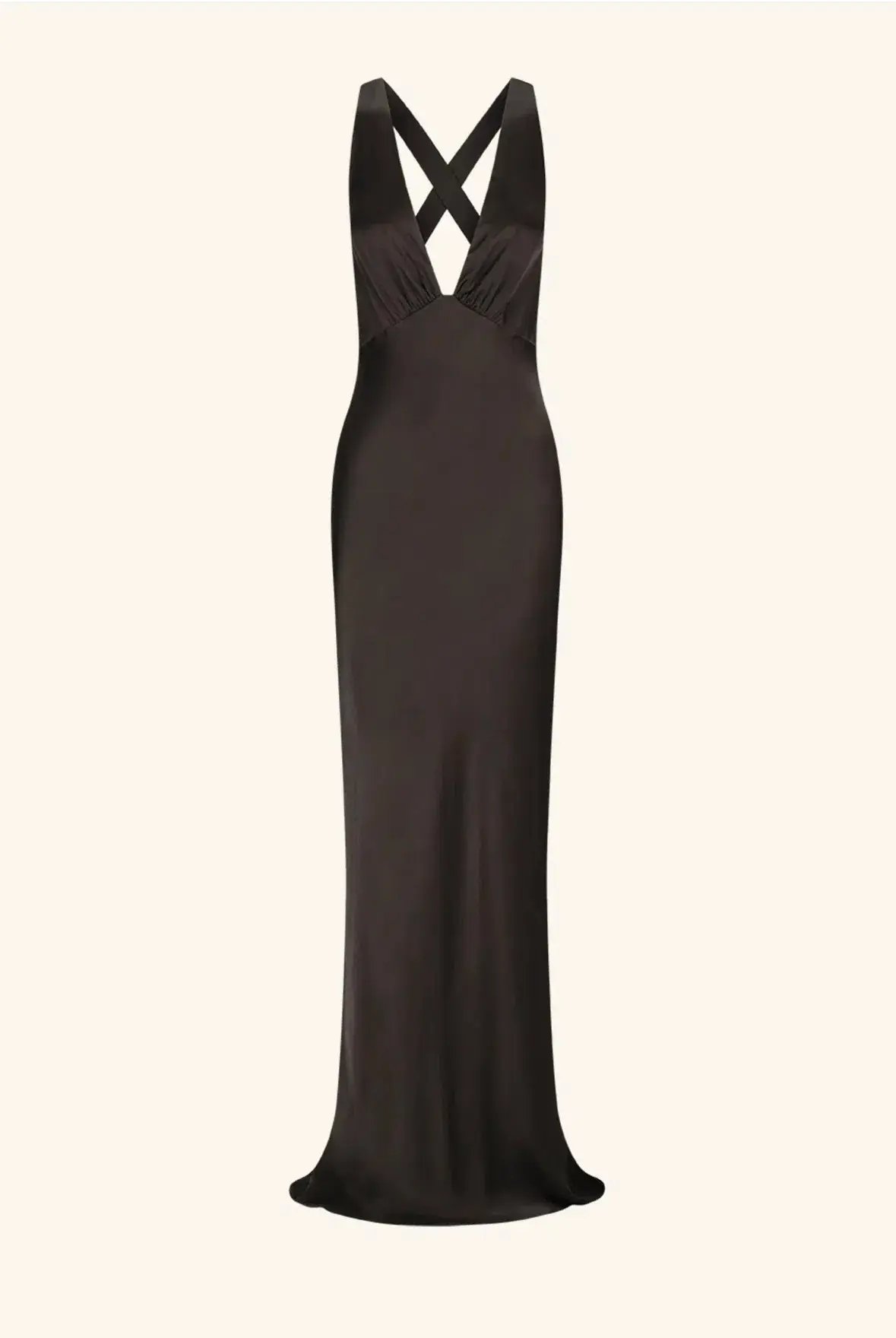 Shona Joy La Lune Plunged Cross Back Maxi Dress in Black Size 6 photo 3