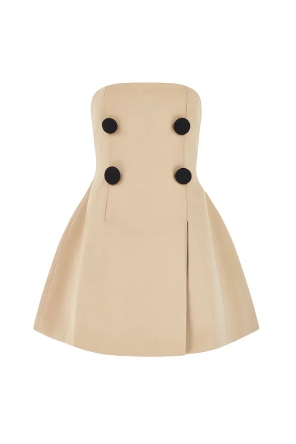ODD MUSE THE ULTIMATE MUSE TRENCH MINI DRESS - BEIGE photo 9