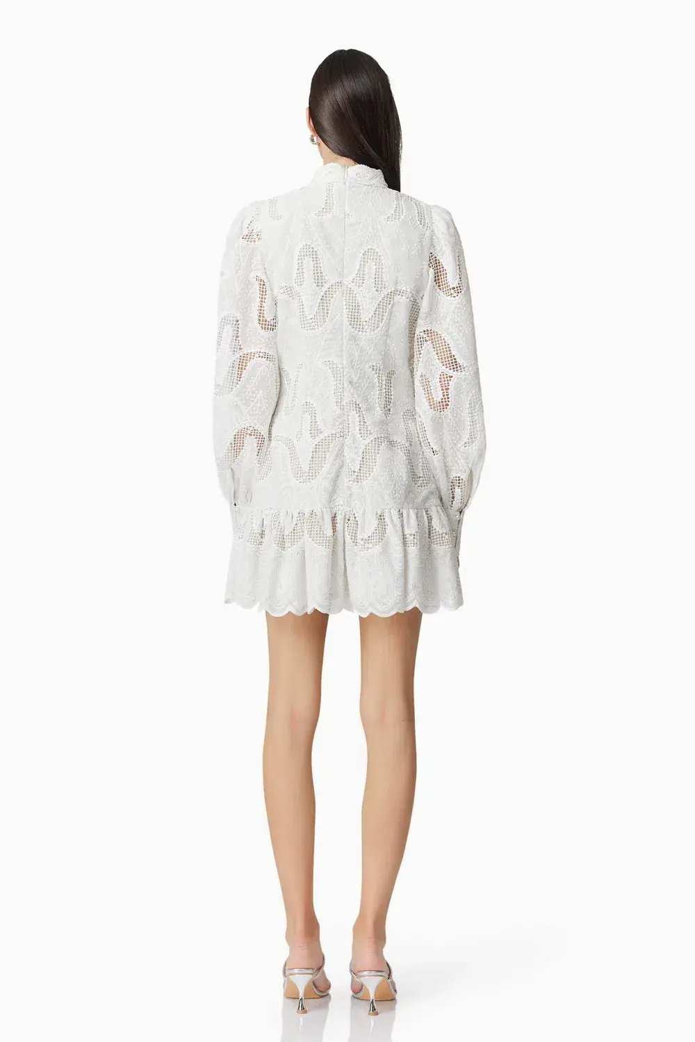 Elliatt Eliza Long Sleeve Mini Dress White Size 14 photo 6