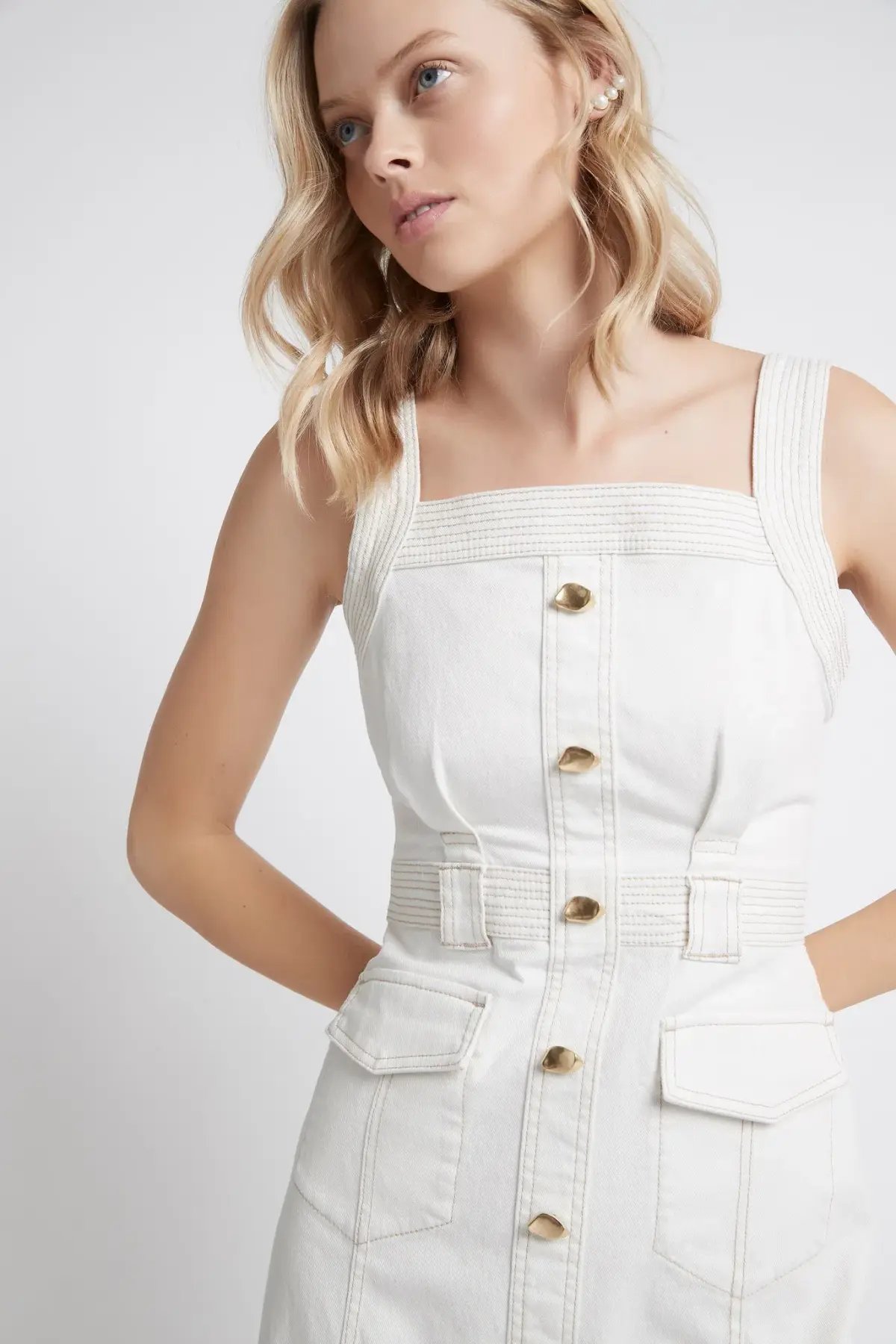 Aje Reclaim Midi Dress White Size 10 photo 2