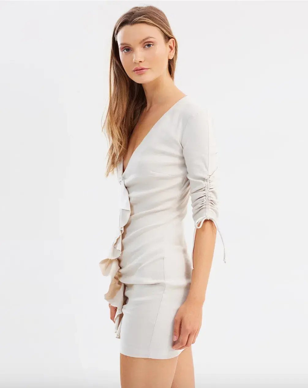 Bec & Bridge Superbe Ruffle Mini Dress Cream Size 8 photo 2