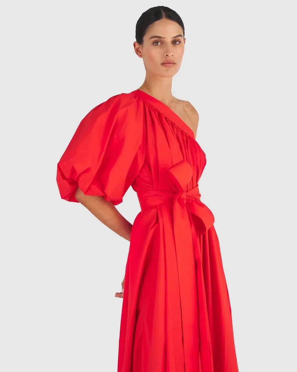 The Oroton One Shoulder Dress in True Red Size 8 photo 2