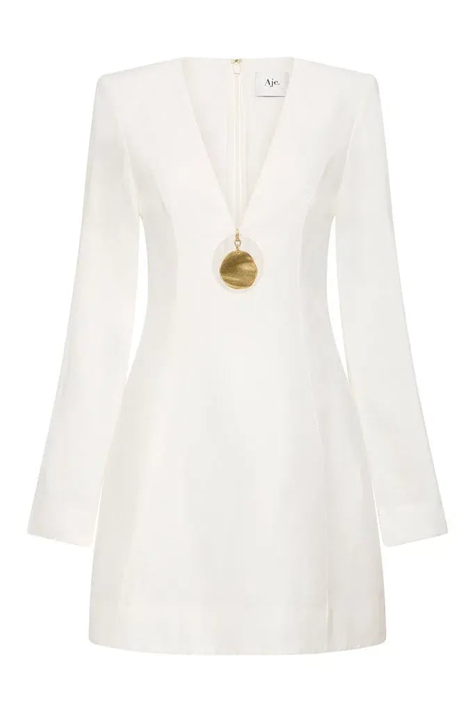 Aje Bettina Pendant Mini Dress White Size 12 photo 4