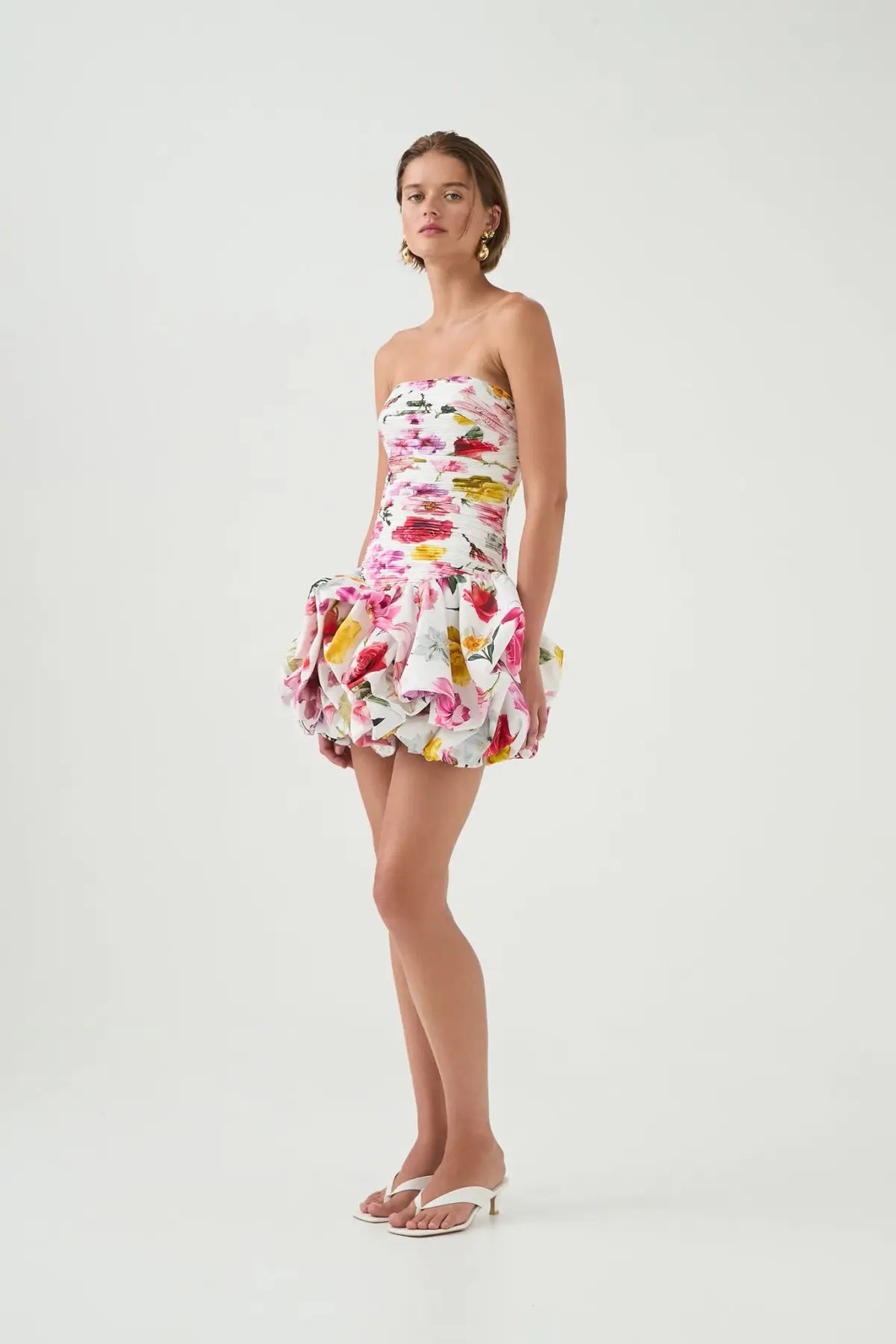 Aje Violette Bubble Hem Mini Dress Collage Floral Size 4 photo 5