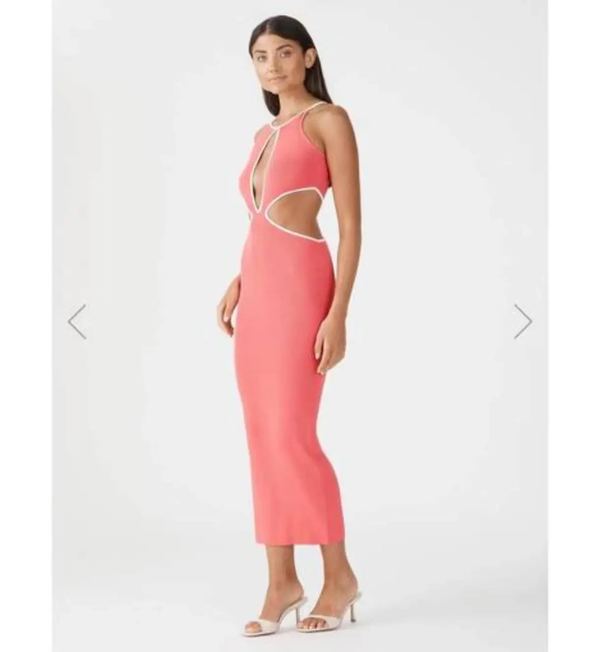 San Sloane Adrian Rib Dress Coral/Pink Size 6 photo 2