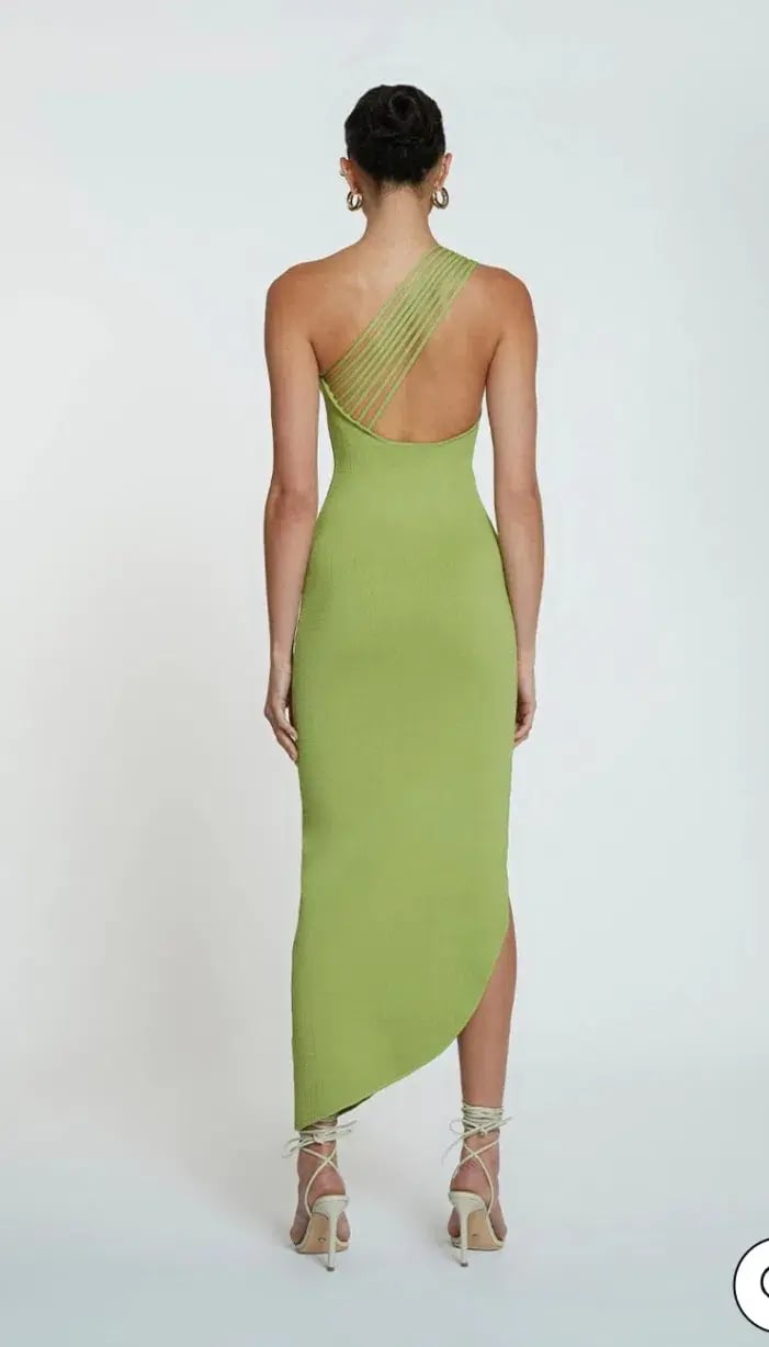 By Johnny Window Check Asymmetric Knit Midi Dress Size XS photo 2