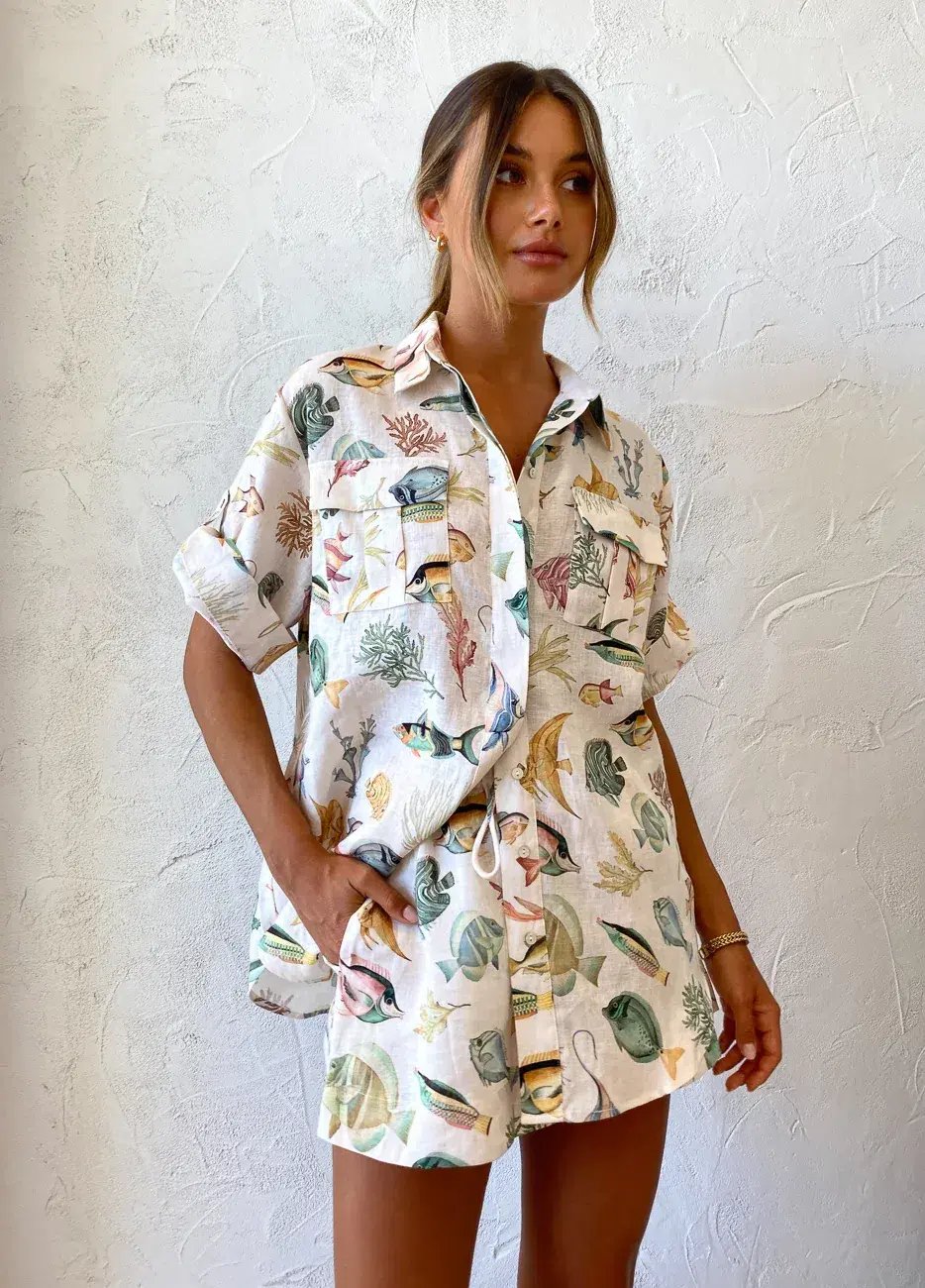 Alemais Wanda Shirt Short Two Piece Set Print Size 10 photo 3