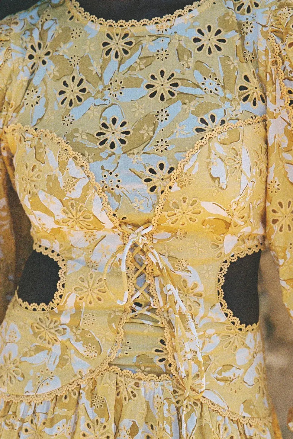 SABO Elysees Dress Yellow and White size XS photo 2