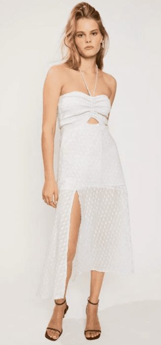 Suboo Verse Shirred Strapless Dress White Size 6 photo 3