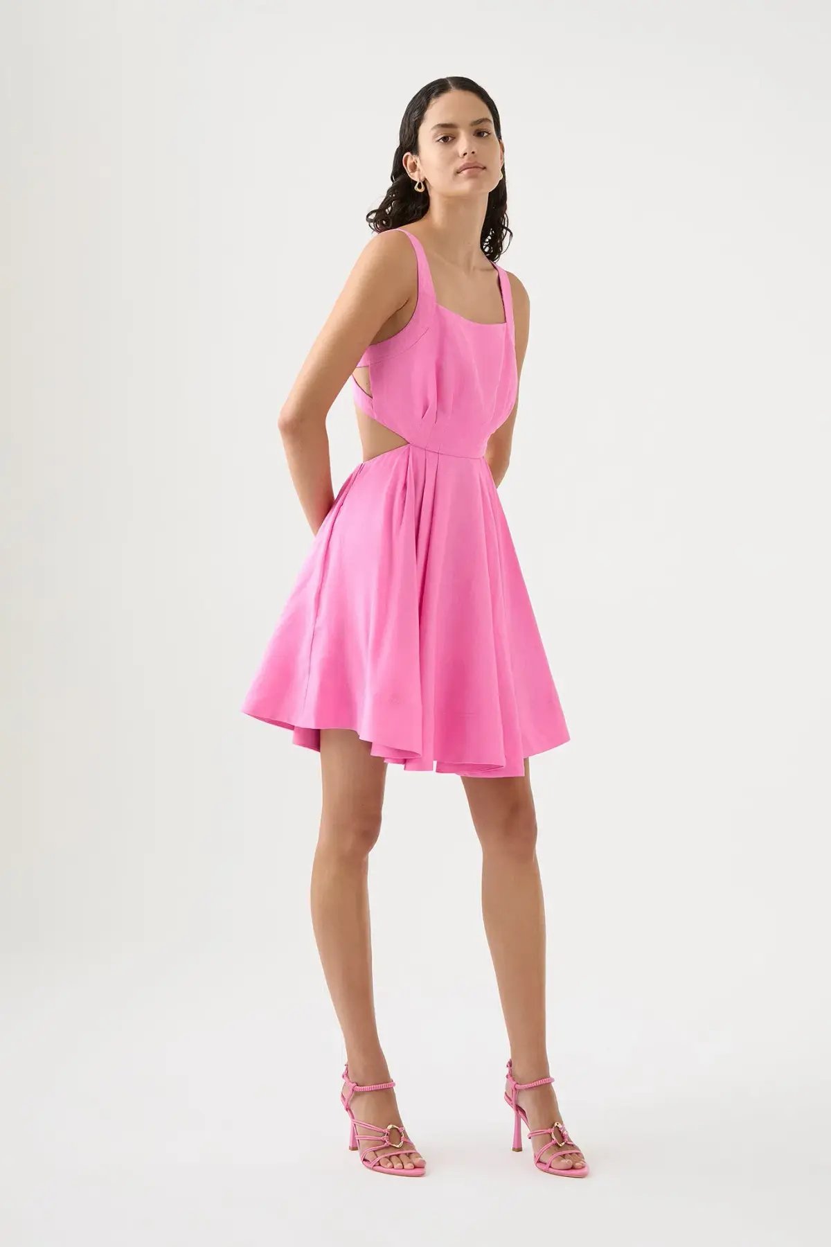 Aje Clara Tie Back Mini Dress Protea Pink Size 10 photo 2