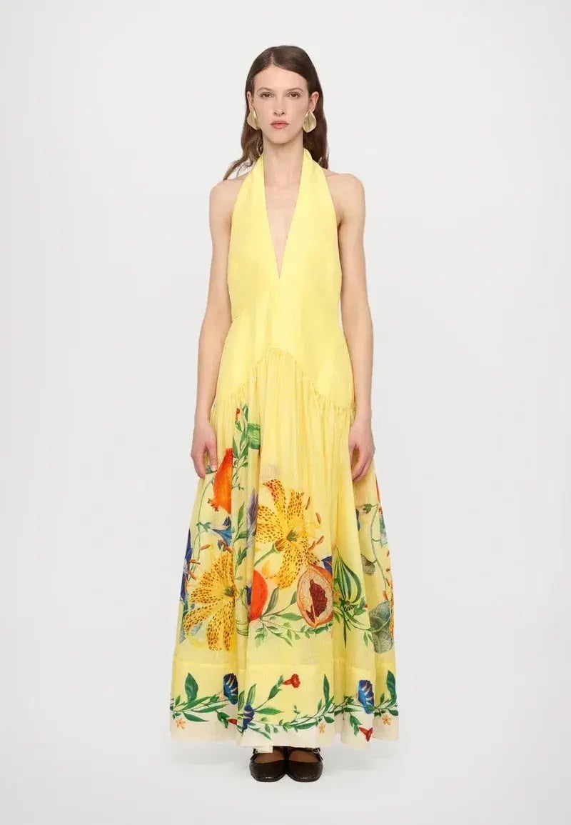 ALEMAIS Dahlia Halter Gown Yellow Size 10 AU photo 15