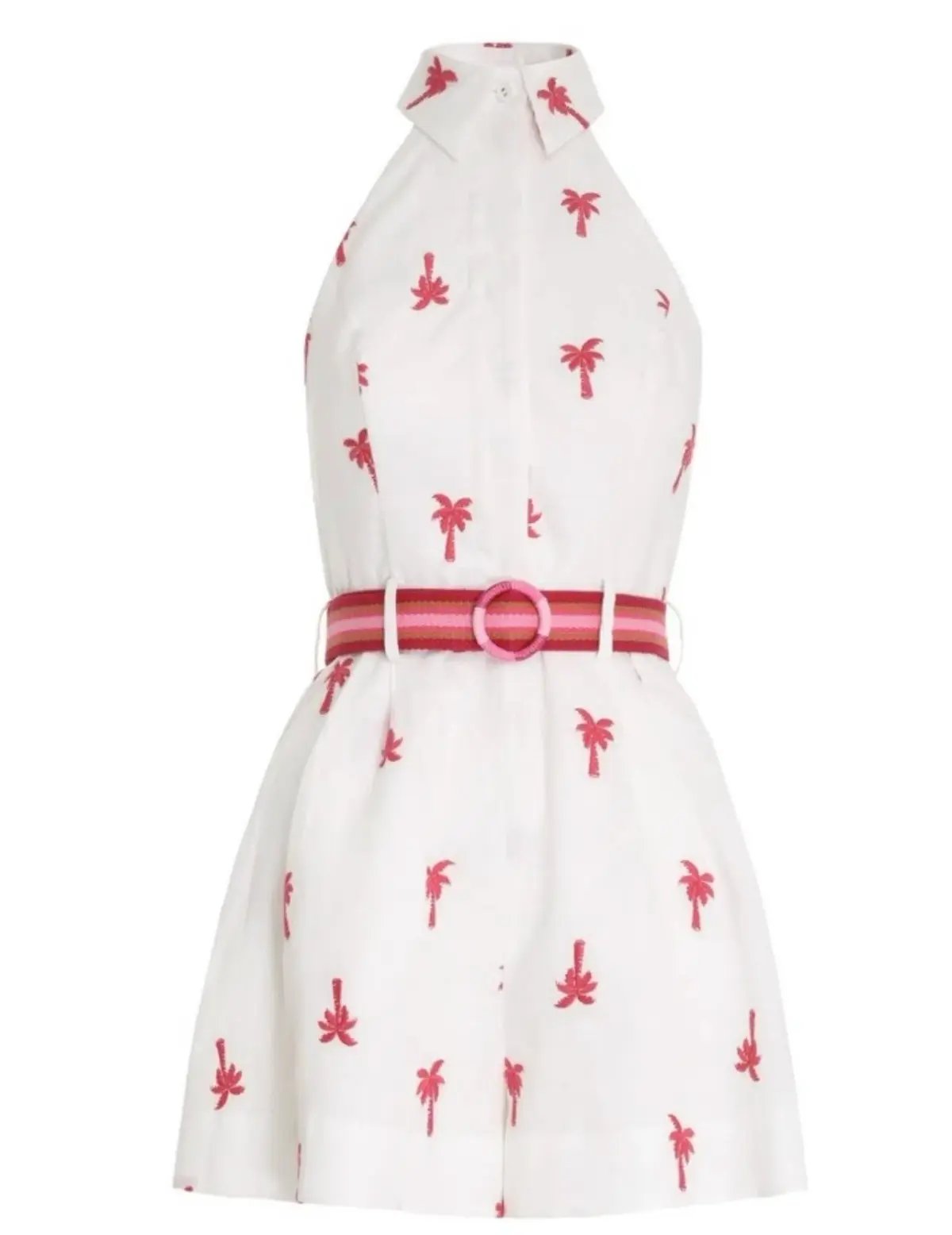 Zimmermann Fiesta Palm Halter Playsuit Pink Palm Size 2 / Au 12 photo 3