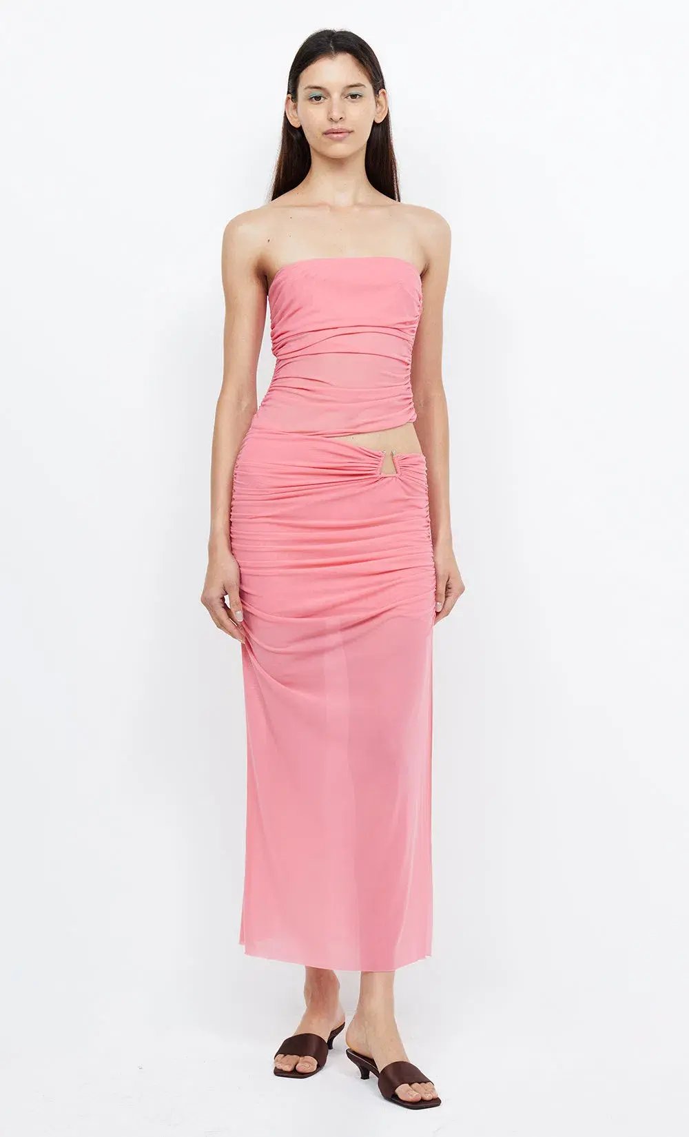 Bec & Bridge Iona Strapless Midi Dress Grapefruit Pink Size 8 photo 4