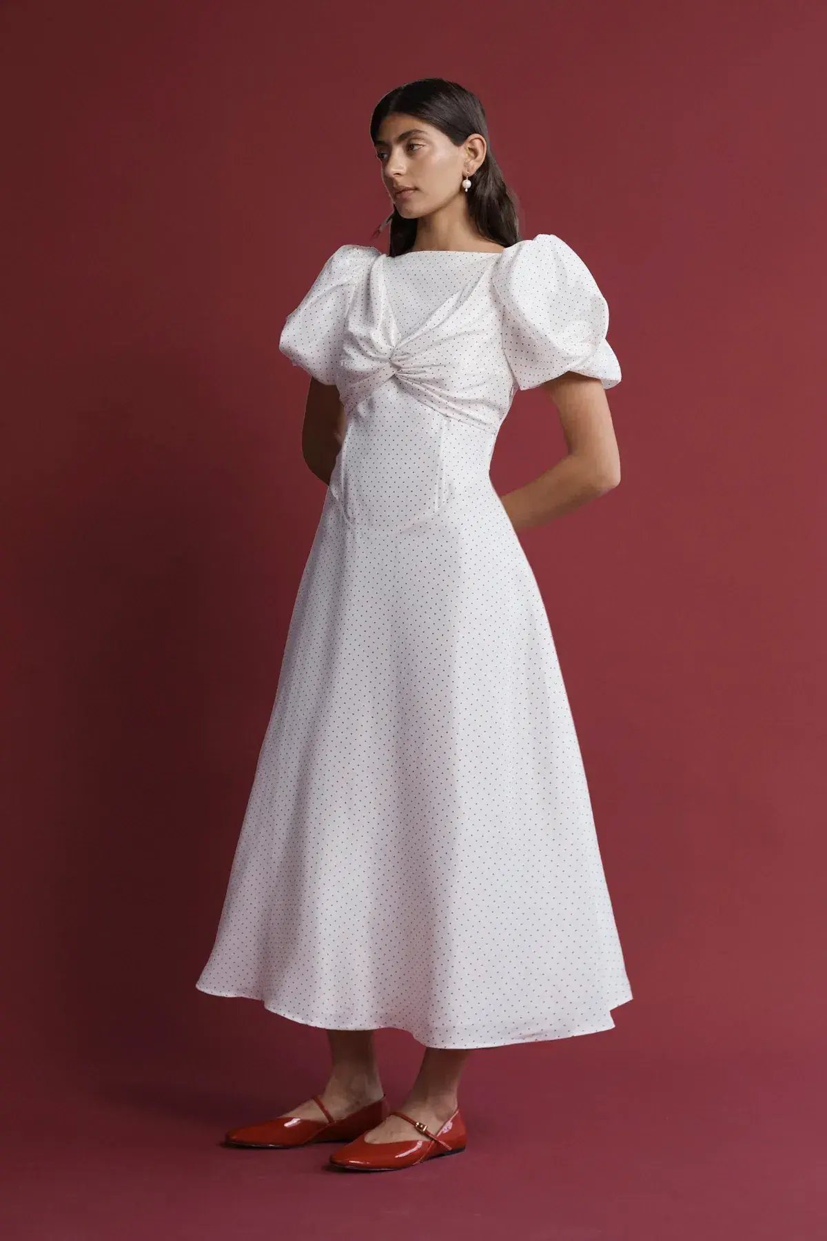 Lovaan Tallulah Dress Red and White Spot Size 10 photo 3