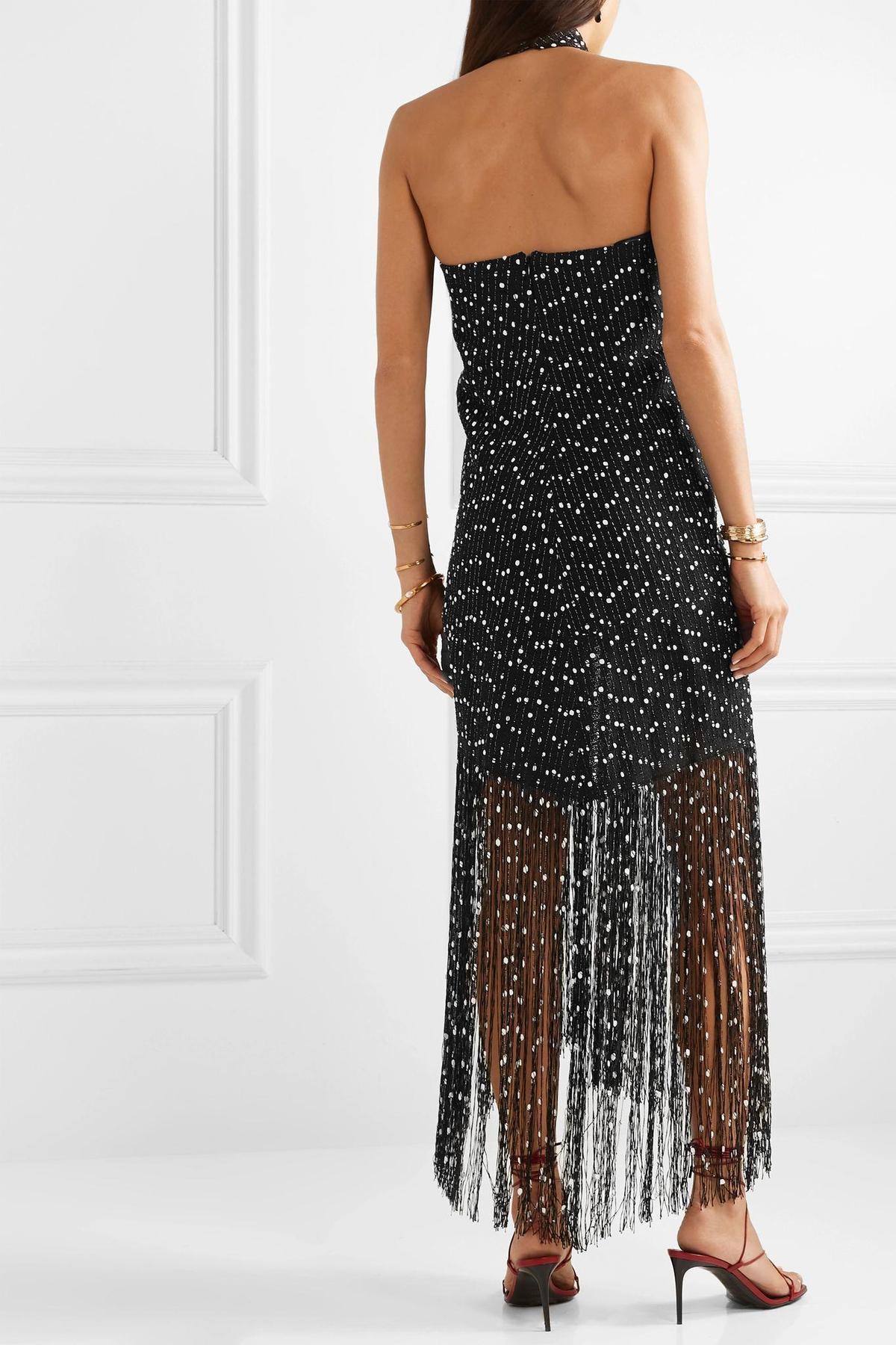Jacquemus Cortese Fringed Boucle Halter Dress Black Size XS / AU 6 photo 2