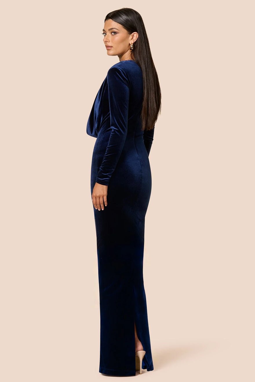 Nookie Nina Long Sleeve Maxi Dress - Navy photo 2