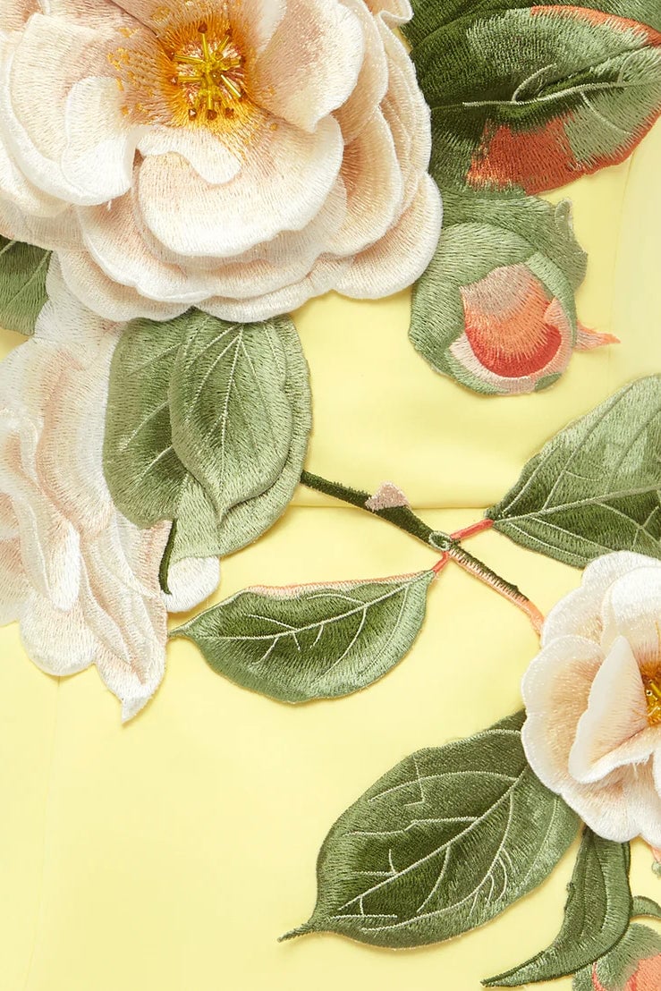 LEO LIN ROSARIO APPLIQUÉ BUSTIER MINI DRESS - SORBET YELLOW photo 5