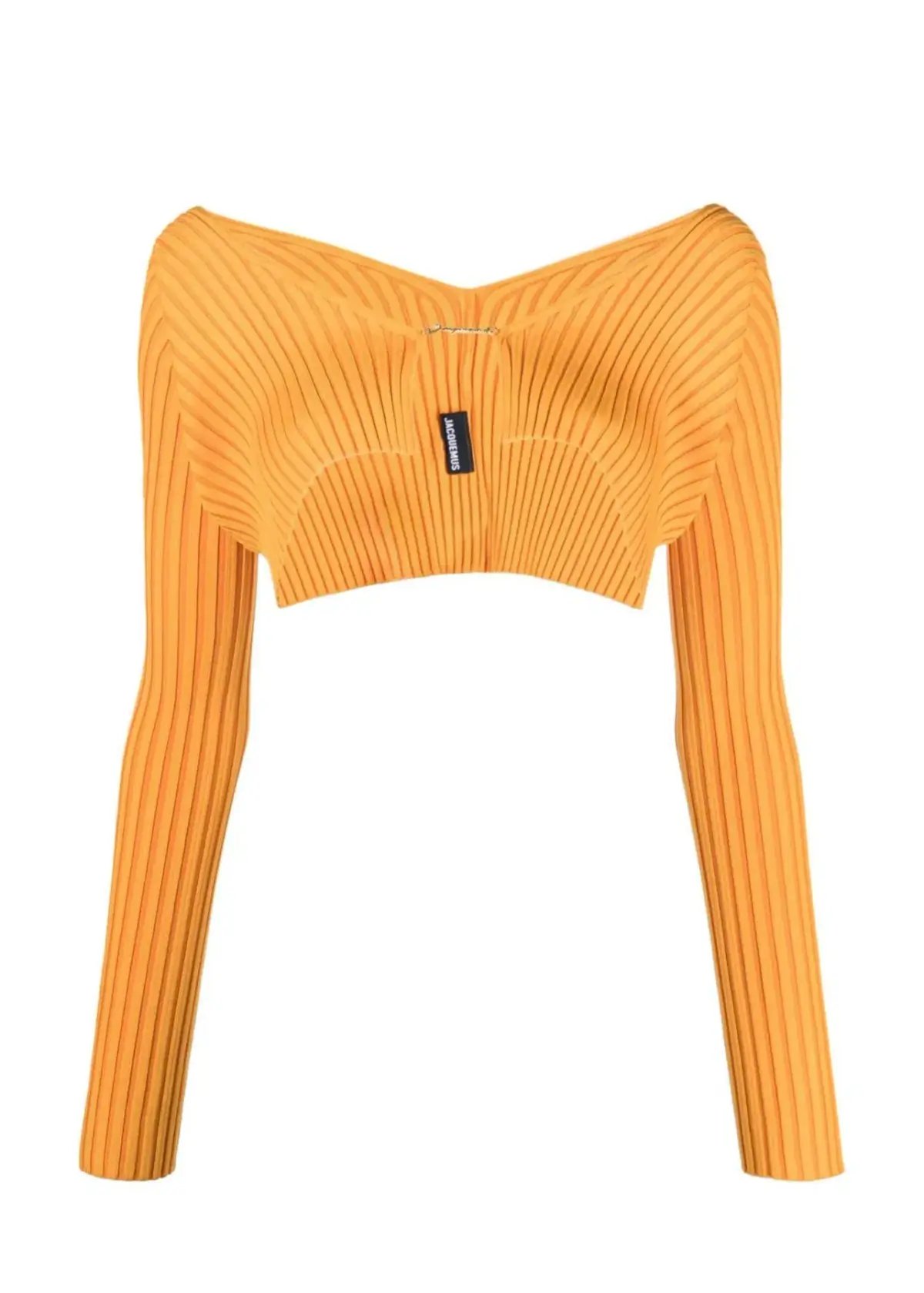 Jacquemus Logo Embelished Cropped Cardigan in Orange Size XS / AU 6 photo 3