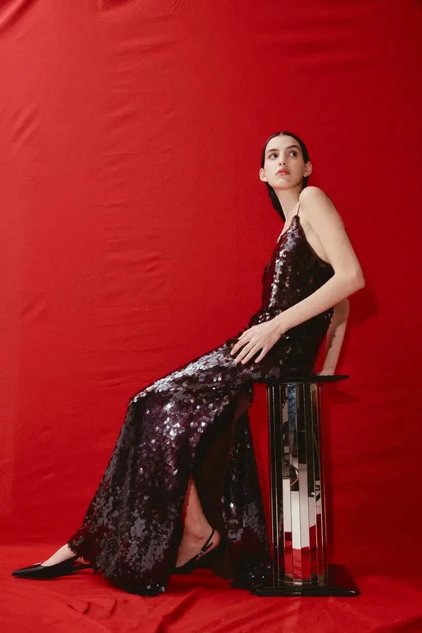 Alemais Geanie Sequin Gown Chocolate Brown Size 8 AU photo 16