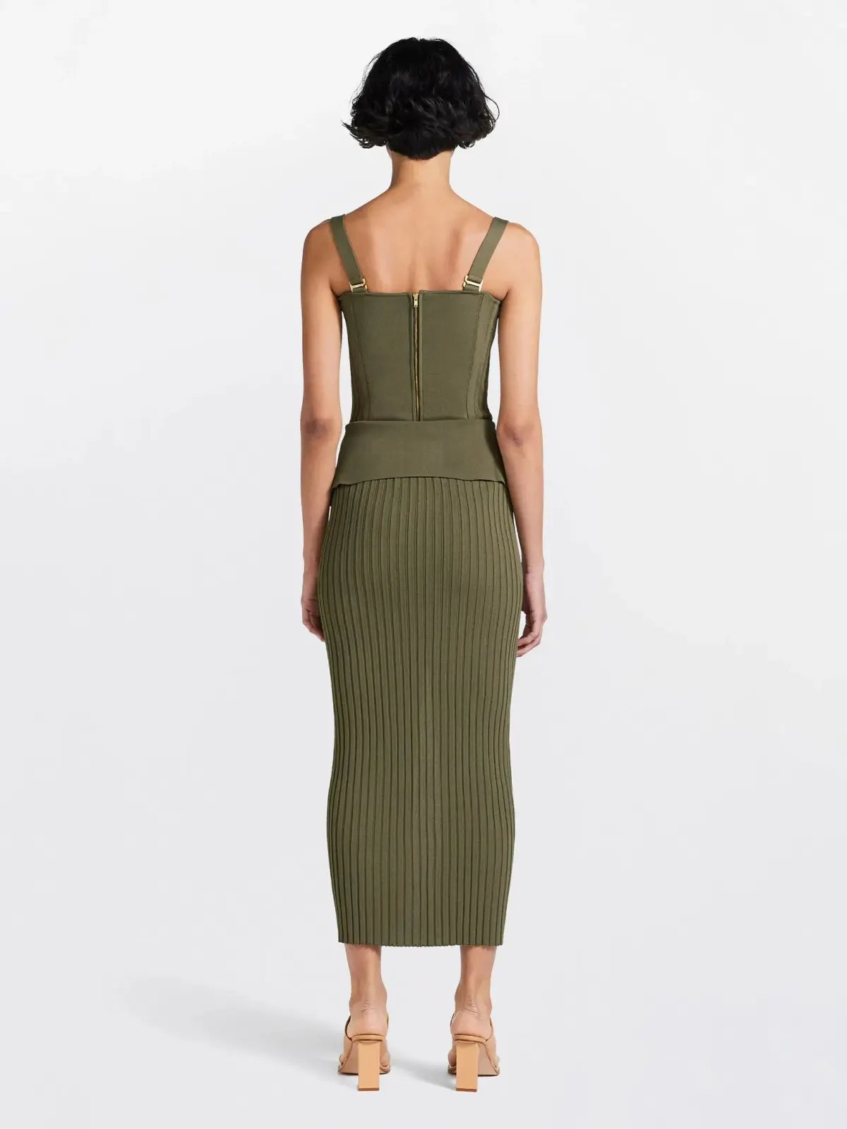 Dion Lee Lace up Eyelet Skirt Green Size 6 photo 3