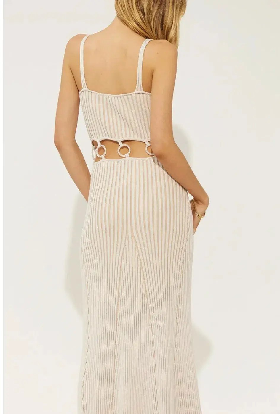 Sovere Emerge Knit Dress in Chai Latte Beige Size 8 photo 3