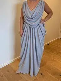 Sheike Grecian Maxi Dress Soft Grey Size 8 photo 2