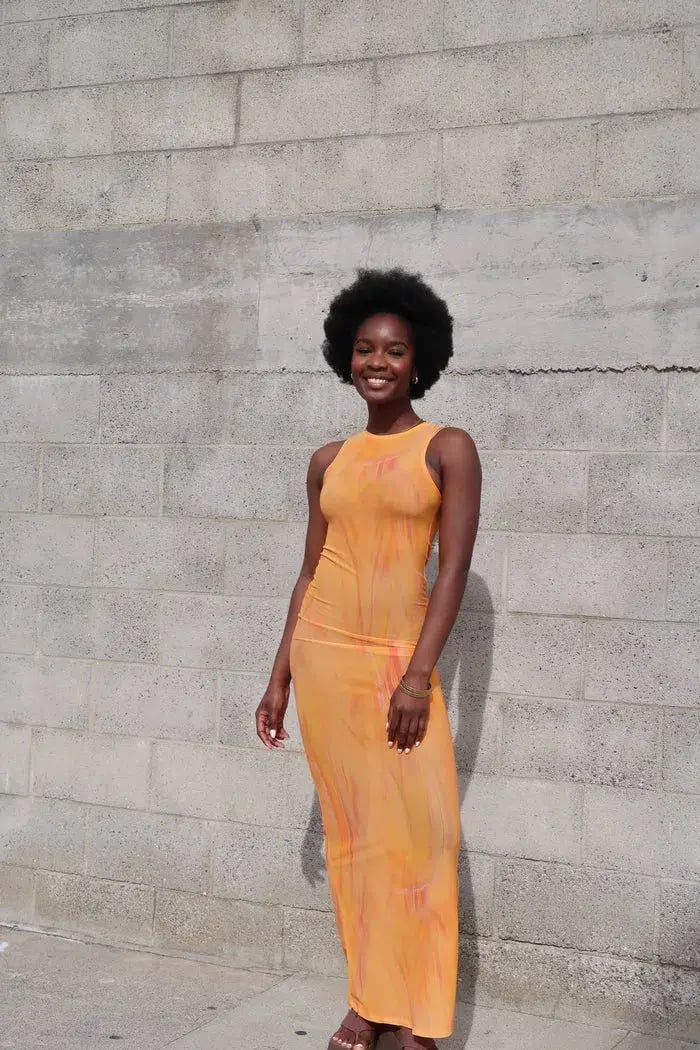 With Harper Lu Tangelo Mesh Maxi Dress Orange Size XS / AU 6 photo 5