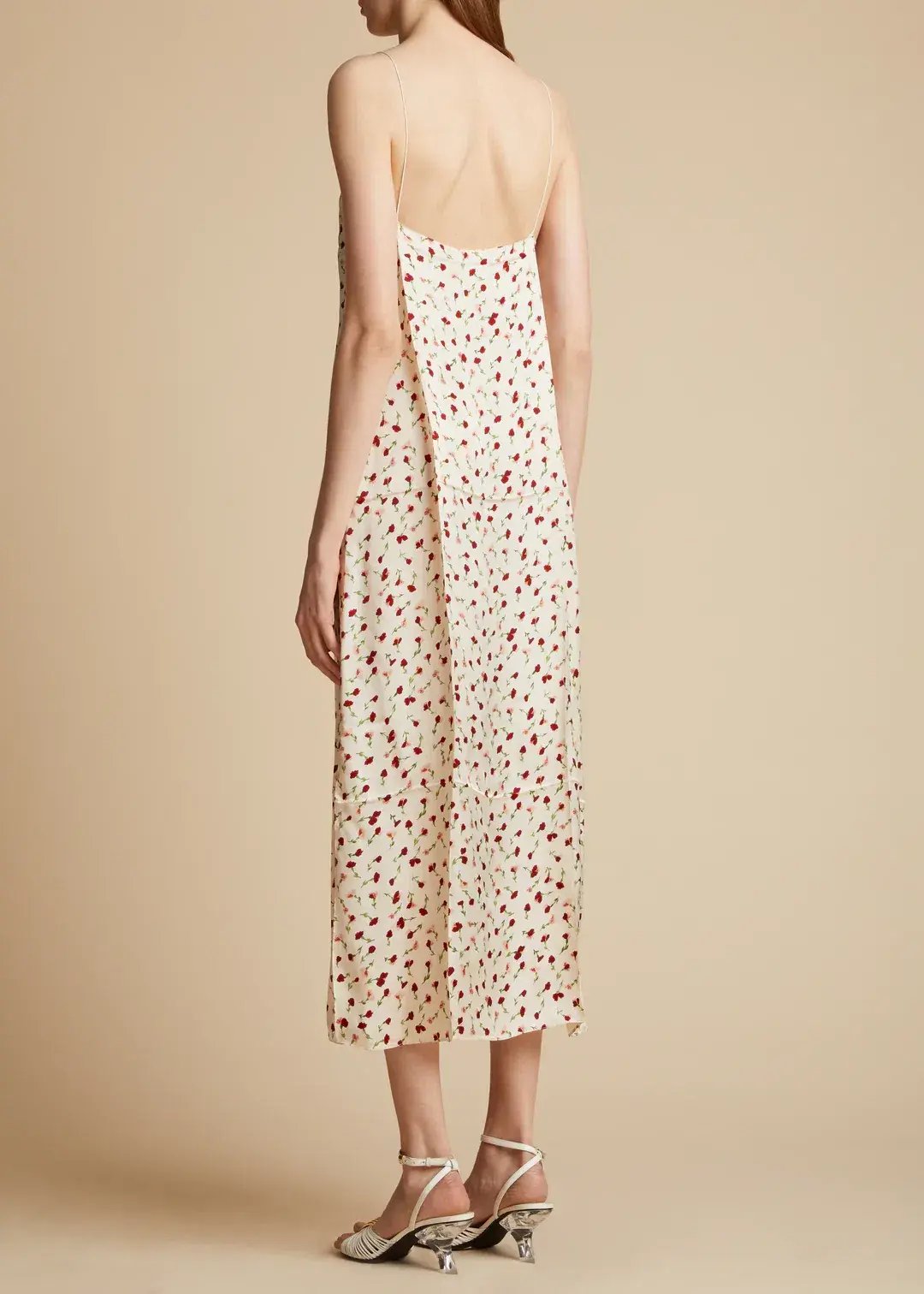 Khaite Sicily Rose Slip Dress Print Size 8 photo 2