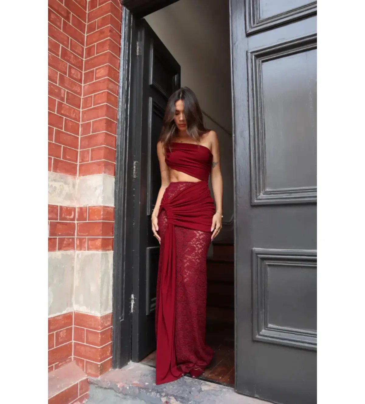 Deconduarte Paradiso Maxi Dress in Wine Red Size XS / AU 6 photo 2