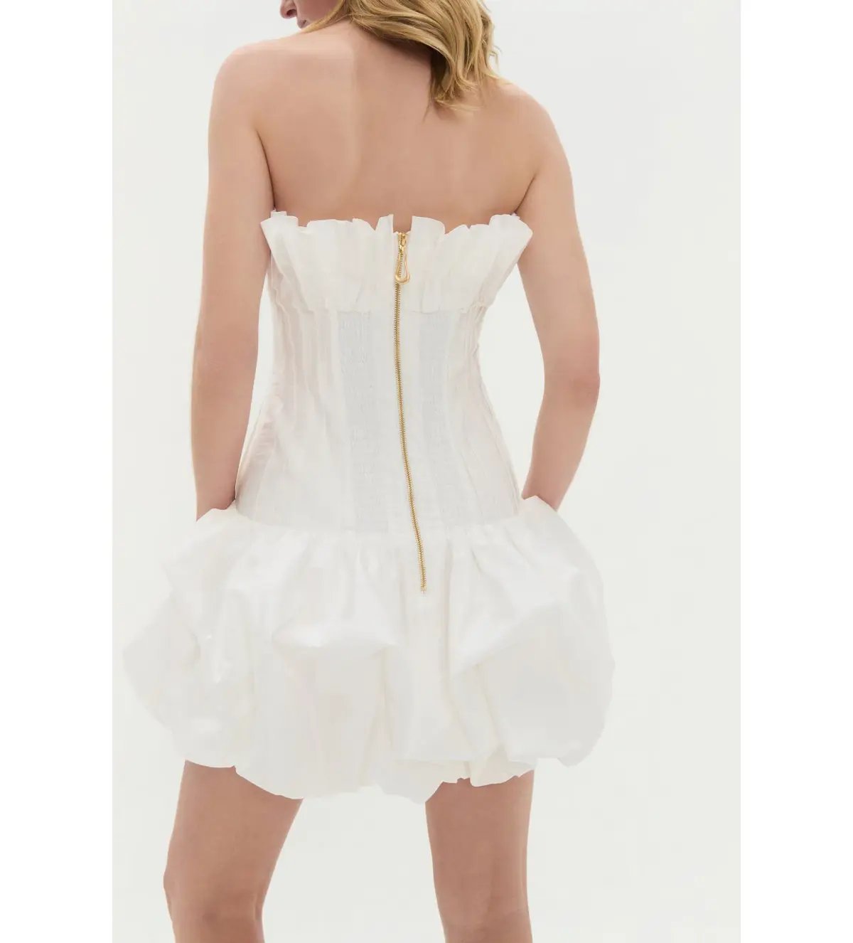 Aje Ivy Bubble Hem Dress Ivory Size 6 photo 2