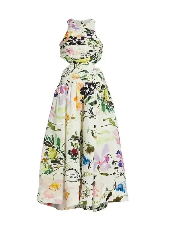 Aje Introspect Midi Dress In Floral Size 8 photo 2