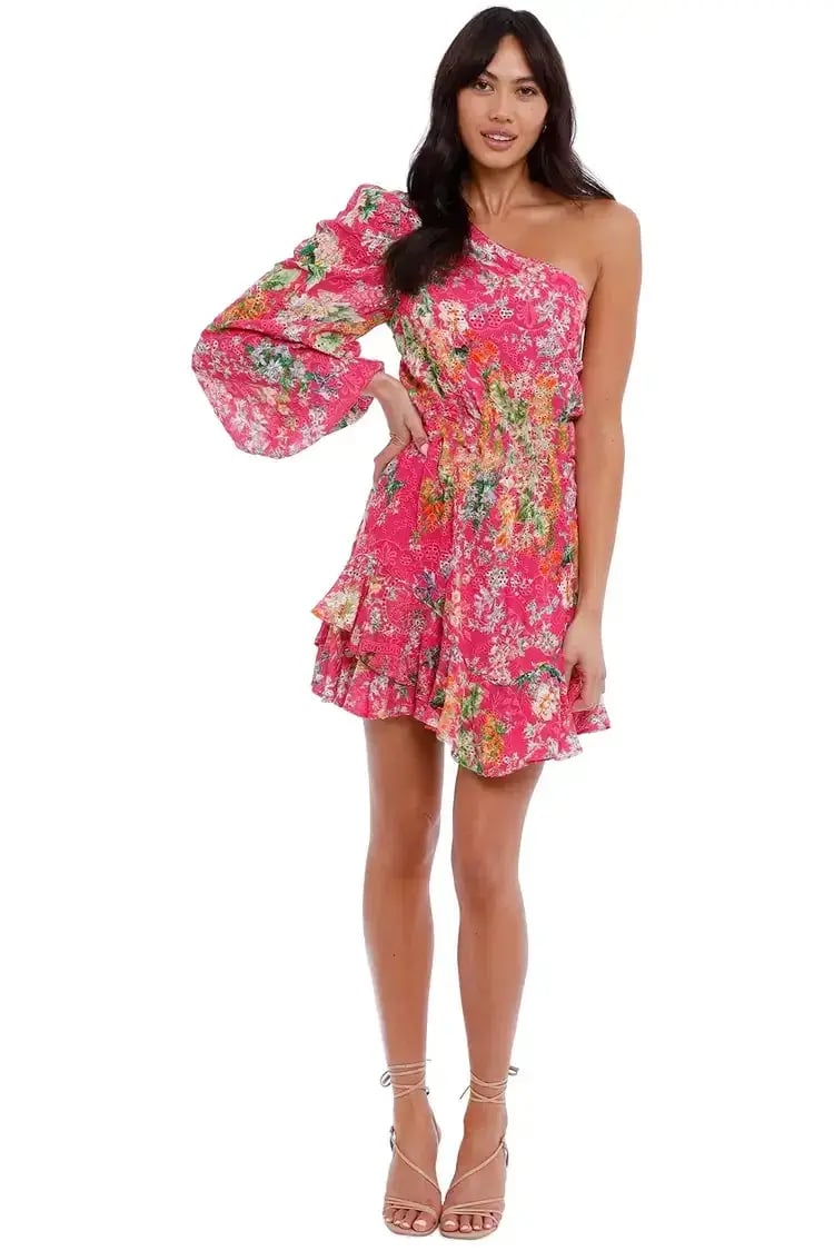 Hemant & Nandita Miyu Floral Mini Dress in Pink Size 12 photo 2