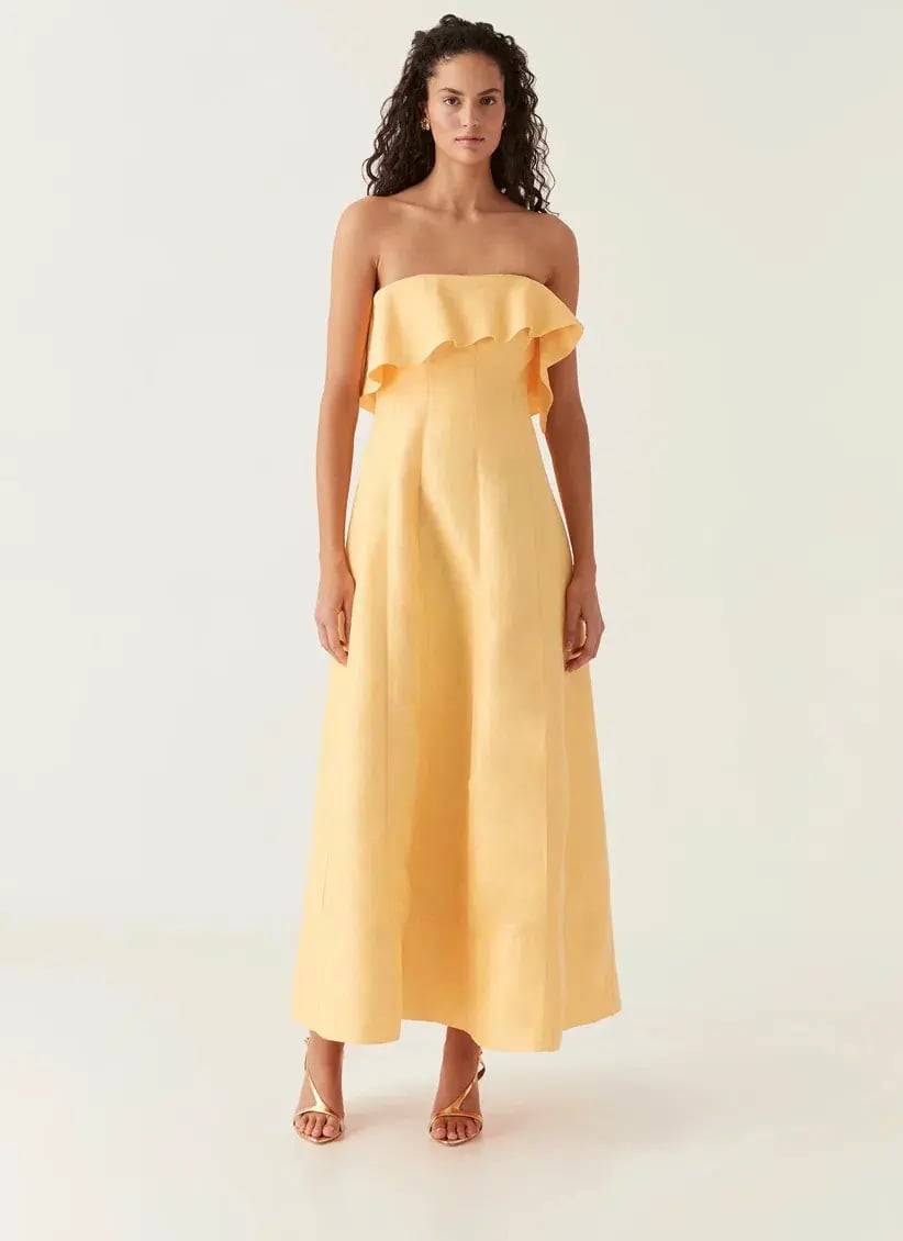 Aje Shallows Strapless Midi Gown in Marigold Yellow Size 10 photo 3