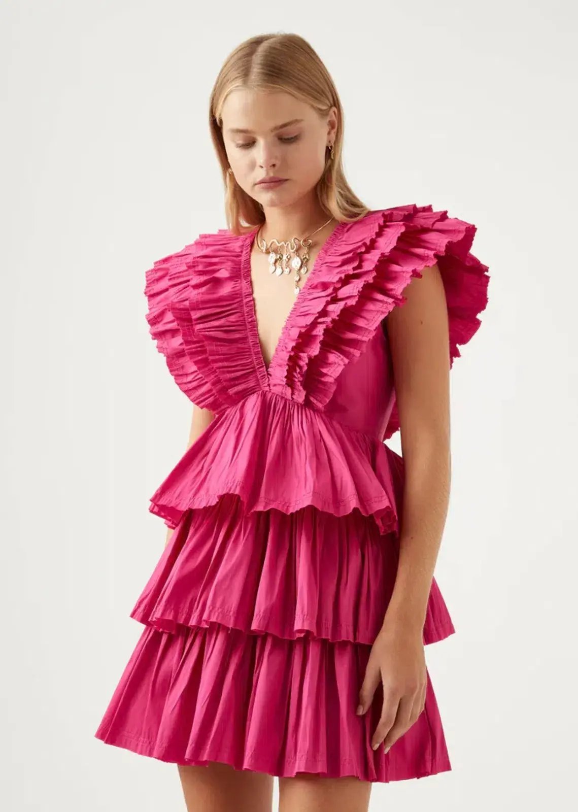 Aje. Rhythmic Frilled Mini Dress AU 6 photo 2
