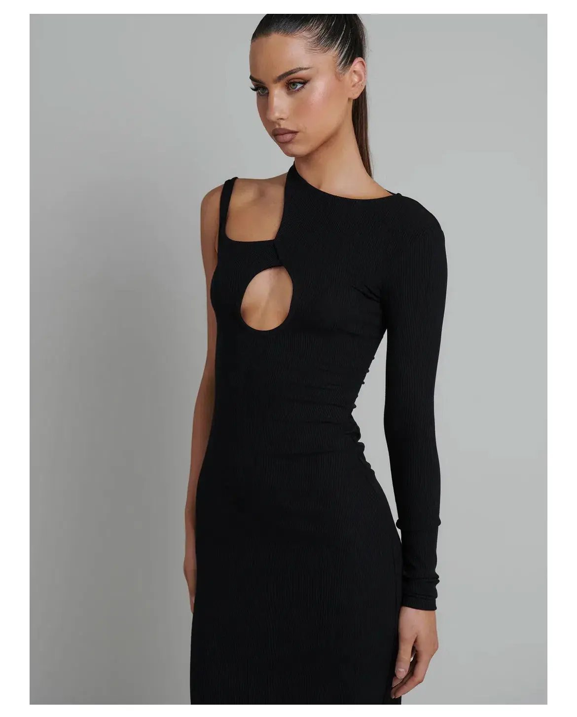 Bayse Shona Asymmetric Dress Black Size S photo 2