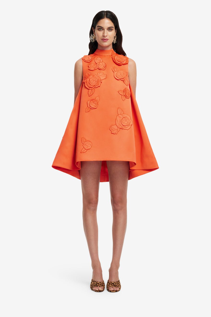 Leo Lin Fallon Appliqué Floral Mini Dress - Saffron photo 3