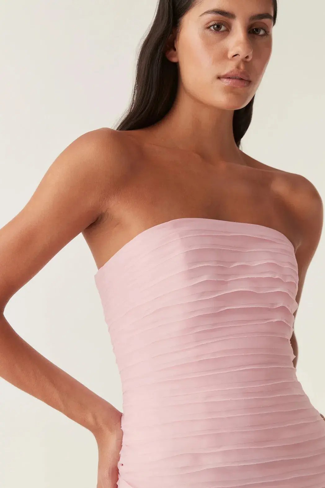 Aje Soundscape Maxi Dress Chalk Pink Size 6 photo 2