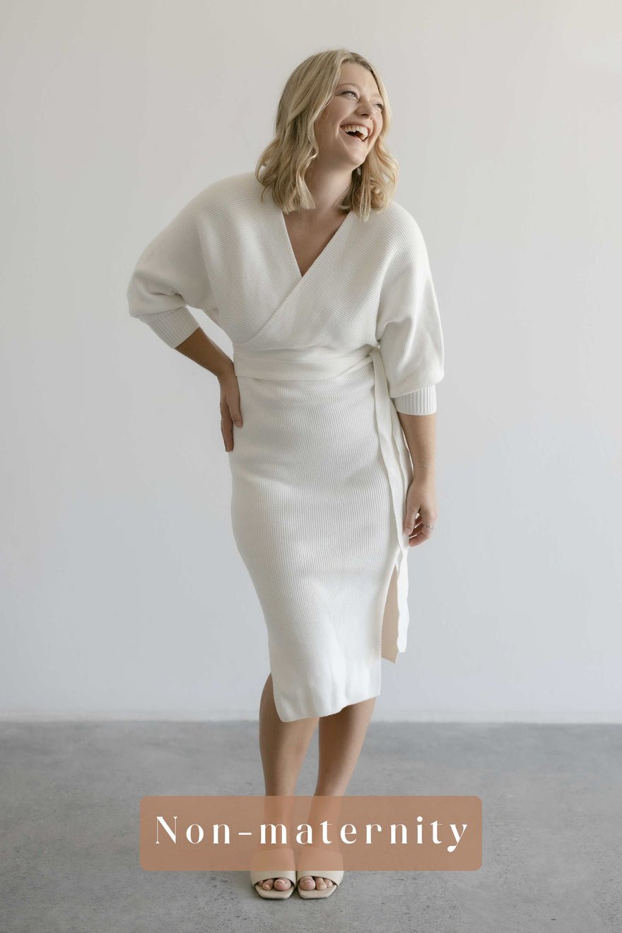 Petal and Pup Bambina Knit Midi Dress - White photo 4
